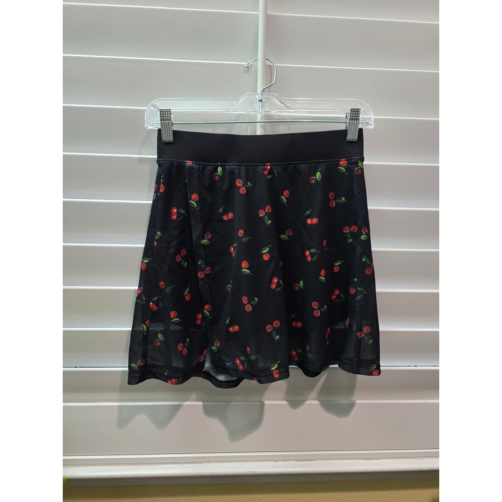 Vogo Athletica Black Cherry Tennis Mesh Preppy Chic Skort Mini Skirt Size Small